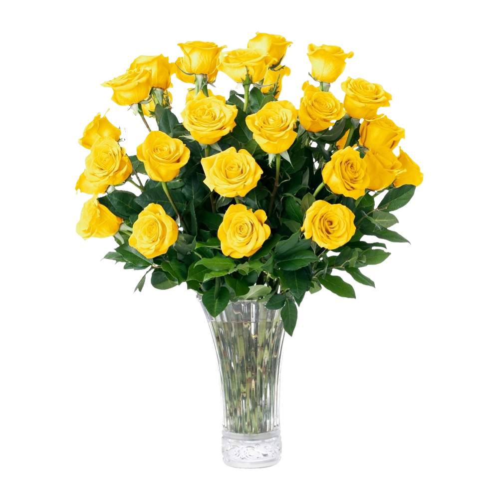 Brighter Days bouquet of 2 dozen yellow roses by Aquarossa Farms